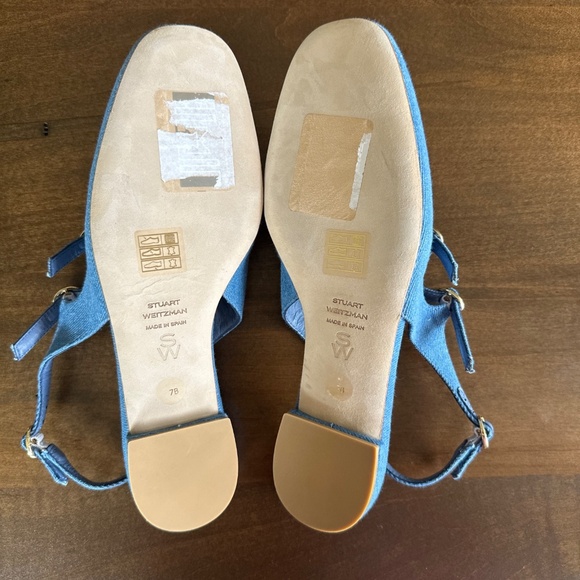 Stuart Weitzman Benni Denim Mary Jane Slingback Ballet Flats Women's Size 7 NEW - Picture 7 of 7